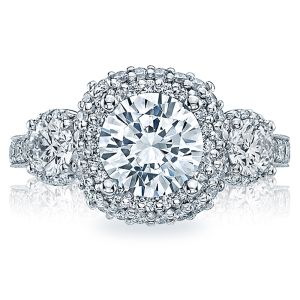 HT2524CU75 Platinum Tacori Blooming Beauties Engagement Ring
