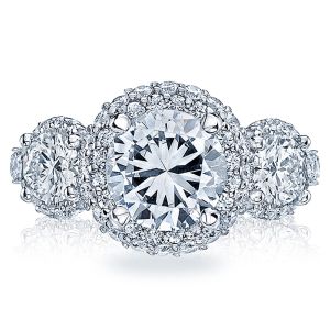 HT2525RD8 Platinum Tacori Blooming Beauties Engagement Ring