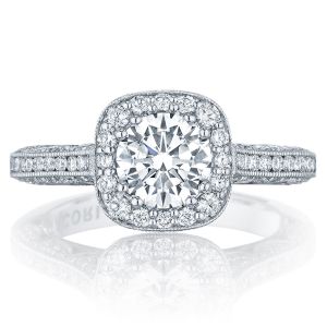 Tacori HT2550CU65 Platinum Classic Crescent Engagement Ring