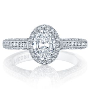 Tacori HT2550OV75X55 Platinum Classic Crescent Engagement Ring