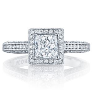 Tacori HT2550PR55 Platinum Classic Crescent Engagement Ring