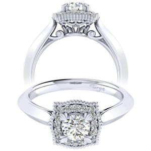 Taryn 14k White Gold Round Perfect Match Engagement Ring TE001A2AAW44JJ