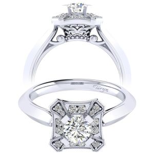 Taryn 14k White Gold Round Perfect Match Engagement Ring TE001A2AEW44JJ