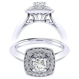 Taryn 14k White Gold Round Perfect Match Engagement Ring TE001A2AFW44JJ