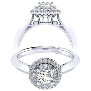 Taryn 14k White Gold Round Perfect Match Engagement Ring TE001A2AIW44JJ