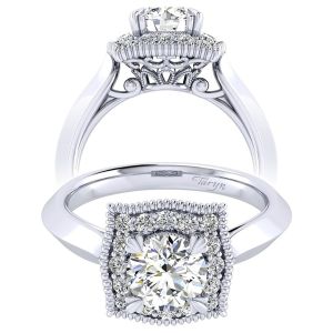 Taryn 14k White Gold Round Perfect Match Engagement Ring TE001B4AAW44JJ