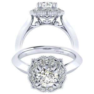 Taryn 14k White Gold Round Perfect Match Engagement Ring TE001B4ACW44JJ