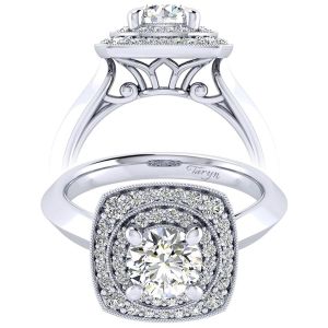 Taryn 14k White Gold Round Perfect Match Engagement Ring TE001B4AFW44JJ
