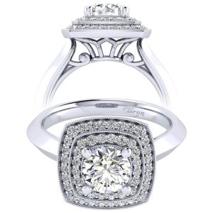 Taryn 14k White Gold Round Perfect Match Engagement Ring TE001B4AGW44JJ