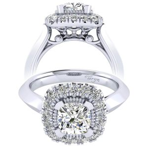 Taryn 14k White Gold Cushion Cut Perfect Match Engagement Ring TE001C6AJW44JJ
