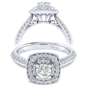 Taryn 14k White Gold Round Perfect Match Engagement Ring TE002A2AFW44JJ