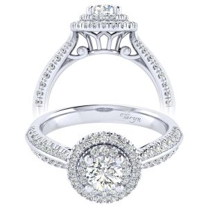 Taryn 14k White Gold Round Perfect Match Engagement Ring TE002A2AIW44JJ