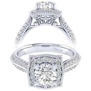 Taryn 14k White Gold Round Perfect Match Engagement Ring TE002B4AAW44JJ