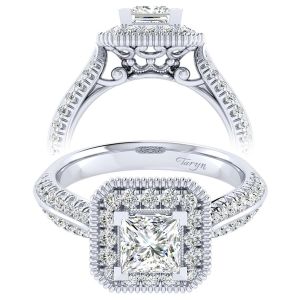 Taryn 14k White Gold Princess Cut Perfect Match Engagement Ring TE002B4ALW44JJ