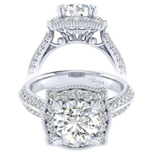Taryn 14k White Gold Round Perfect Match Engagement Ring TE002C8AAW44JJ