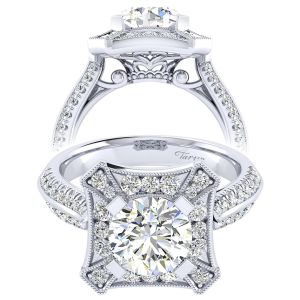 Taryn 14k White Gold Round Perfect Match Engagement Ring TE002C8AEW44JJ