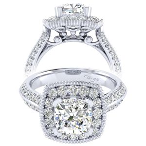 Taryn 14k White Gold Cushion Cut Perfect Match Engagement Ring TE002C8AKW44JJ