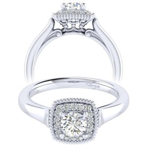 Taryn 14k White Gold Round Perfect Match Engagement Ring TE009A2ABW44JJ
