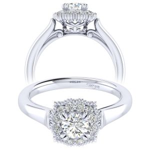 Taryn 14k White Gold Round Perfect Match Engagement Ring TE009A2ACW44JJ