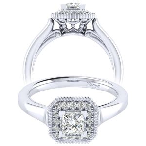Taryn 14k White Gold Princess Cut Perfect Match Engagement Ring TE009A2ALW44JJ