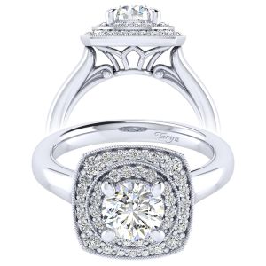 Taryn 14k White Gold Round Perfect Match Engagement Ring TE009B4AFW44JJ