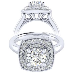 Taryn 14k White Gold Round Perfect Match Engagement Ring TE009C6AFW44JJ