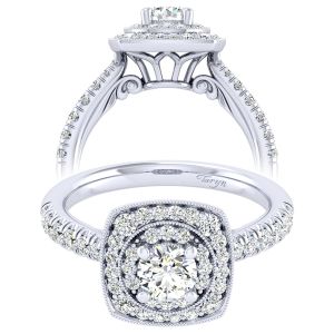 Taryn 14k White Gold Round Perfect Match Engagement Ring TE039A2AFW44JJ