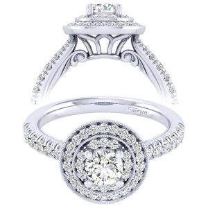Taryn 14k White Gold Round Perfect Match Engagement Ring TE039A2AHW44JJ
