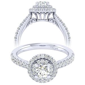 Taryn 14k White Gold Round Perfect Match Engagement Ring TE039A2AIW44JJ