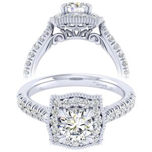 Taryn 14k White Gold Round Perfect Match Engagement Ring TE039B3AAW44JJ