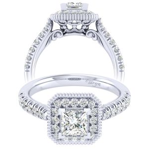 Taryn 14k White Gold Princess Cut Perfect Match Engagement Ring TE039B3ALW44JJ