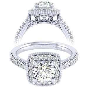 Taryn 14k White Gold Round Perfect Match Engagement Ring TE039B4ABW44JJ