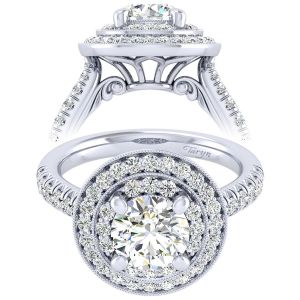 Taryn 14k White Gold Round Perfect Match Engagement Ring TE039C6AHW44JJ