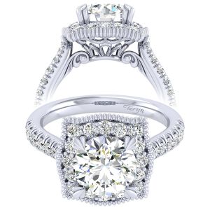 Taryn 14k White Gold Round Perfect Match Engagement Ring TE039C8AAW44JJ