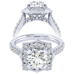 Taryn 14k White Gold Round Perfect Match Engagement Ring TE039C8ADW44JJ