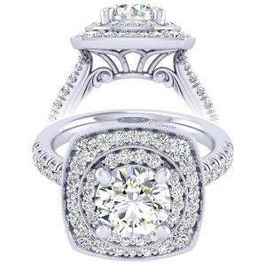 Taryn 14k White Gold Round Perfect Match Engagement Ring TE039C8AFW44JJ