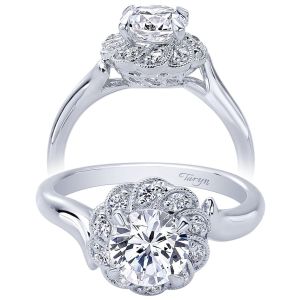 Taryn 14k White Gold Round Halo Engagement Ring TE10241W44JJ