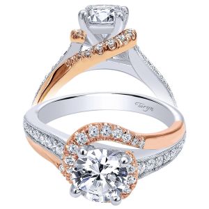 Taryn 14k White/Rose Gold Round Bypass Engagement Ring TE10297T44JJ