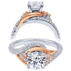 Taryn 14k White/Rose Gold Round Bypass Engagement Ring TE10305T44JJ