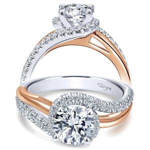 Taryn 14k White/Rose Gold Round Bypass Engagement Ring TE10308T44JJ