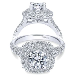 Taryn 14k White Gold Round Double Halo Engagement Ring TE10754W44JJ