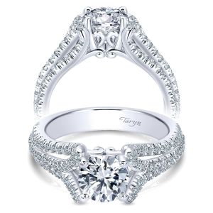 Taryn 14k White Gold Round Free Form Engagement Ring TE10789W44JJ