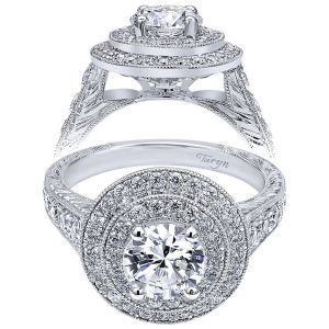 Taryn 14k White Gold Round Double Halo Engagement Ring TE10910W44JJ