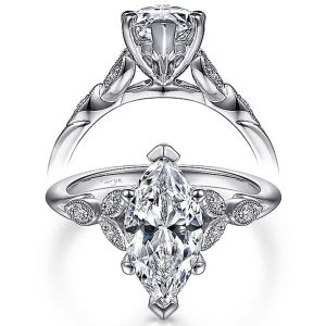 Taryn 14k White Gold Marquise Shape Diamond Engagement Ring TE11721M6W44JJ