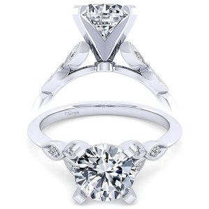 Taryn 14k White Gold Round Split Shank Engagement Ring TE11747R8W44JJ