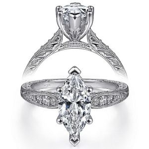 Taryn 14k White Gold Marquise Shape Diamond Engagement Ring TE11827M6W44JJ