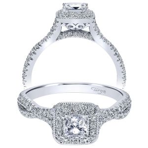 Taryn 14k White Gold Princess Cut Halo Engagement Ring TE11869S0W44JJ