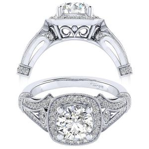 Taryn 14k White Gold Round Halo Engagement Ring TE12442W44JJ