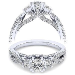 Taryn 14k White Gold Cushion Cut Diamond Engagement Ring TE12663C3W44JJ