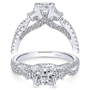 Taryn 14k White Gold Princess Cut 3 Stone Engagement Ring TE12663S3W44JJ